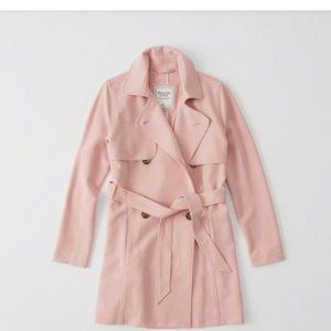 Abercrombie & Fitch Classic Light Pink Trench Coat